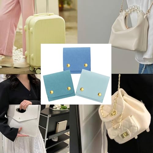 3pcs Small Jewelry Bags Butto Pouches Organizer Cases Gift Bags for Jewelry, 3"x3", Blue - color: Blue