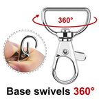 Swivel Snap Hook, 35 PCS Silver Lanyard Clips, Metal Lobster Claw Clasps Keychain Hook with 3/4 INCH D Ring for Macrame Keychain Swivel Clips for Making Key Fobs - color: Silver
