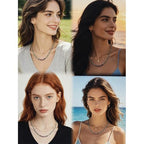 Plumiss Boho Handmade Natural Jasper Stone Beaded Crystal Mixed Strand Short Necklace for Women Girl - color: Fluorite