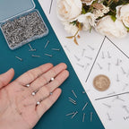 UNICRAFTALE About 500Pcs Metal Blank Earring Posts Stainless Steel Flat Pad Earring Studs 4mm Round Blank Stud Earrings Findings Earrings Back for DIY Jewelry Making Supplies - size: 4mm Diameter