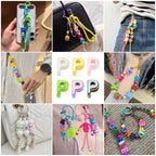 Beadthoven 20pcs Big Letter P Beads Large Hole Bubble Alphabet Acrylic Beads Charm Iridescent Plastic P Shape Loose Chunky Spacers for Jewelry Making Bracelet Necklace Keychains Shoelaces Crafts - color: P