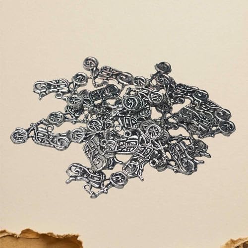 30PCS 15 x 24mm Antique Silver Motorcycle Charms, Electroplated Alloy Motorbike Pendants for Jewelry Making, DIY Bracelet Necklace Craft Beads