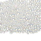 Iridescent Glass Tiny Bubble Beads, 0.4-3mm 20g No Hole Micro Mini Round Clear Water Droplets Beads - Applications: for Resin Filler, Nail Art, Dollhouse Bath Tub, 2-Pieces - color: Iridescent Clear, size: φ0.4-3mm