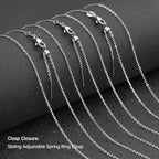 GTVOODX 10pcs Silver Adjustable Necklace Chain Stainless Steel Link Cable Chain Bulk with Needle Threader Lobster Clasps for Jewelry Making - color: Silver Cable