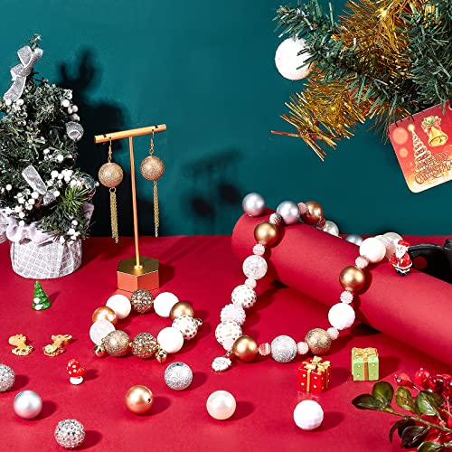 PH PandaHall 50pcs Gold Silver Acrylic Bubblegum Beads Christmas Pen Bead 20mm Chunk Beads Large Rhinestone Bead for Wedding Garland Jewelry Bracelet Necklace Pen Bag Chain Making - color: Gold
