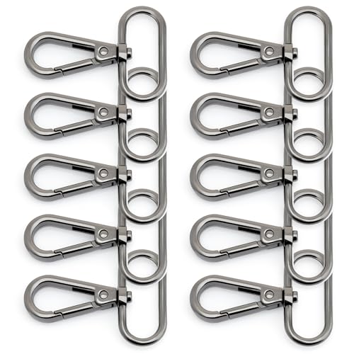 CRAFTMEMORE Snap Hook Swivel Push Gate Lobster Clasps Fashion Clips Purse Making FS10 Pack of 10 (Gunmetal, 2 Inches) - color: Gunmetal, size: 2 Inches