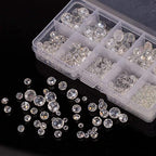 AIEX 900+ Pieces Crystal Beads Kit, Rondelle Faceted Glass Beads AB Crystal Beads Assorted Supplies for Jewelry Making Findings with Plastic Storage Box (2-10mm, Clear)