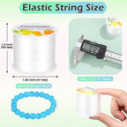 PAXCOO 2 Rolls Elastic String for Bracelets, Stretch Magic Elastic String Bead Cord Jewelry Thread for Bracelet, Necklaces, Clay Beads, Pony Beads (White) - size: 2 Pack