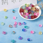 FASHEWELRY 128Pcs Glass Flower Beads Caps Crystal Flower Spacer Beads Colorful Transparent Bell Floral Loose Beads Bulk for Jewelry Making Necklace Bracelet - color: Bell Flower Beads Caps