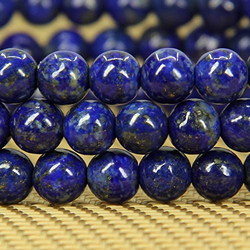 Angelstones Handmade Natural Healing Gemstone 6mm Round Beads Stretch Crystal Bracelet 7 Inch Unisex - color: Lapis Lazuli