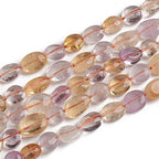 Craftdady 33Pcs Faceted Oval Natural Amethyst Citrine Stone Beads Mixed Teardrop Gemstone Loose Beads Energy Healing Crystal Stone 10-15x7.5-11.5mm for Jewelry Necklace Bracelet Earring Making - color: Amethyst & Citrine