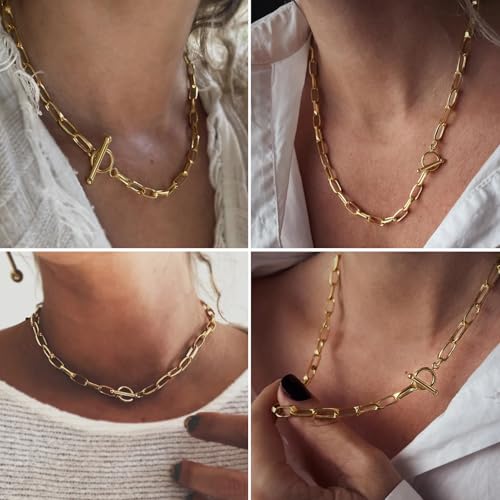 33FT Gold Paperclip Chain Roll 5.5MM Gold Plated Aluminum Paperclip Link Chains Spool Bulk for Jewelry Making - color: gold, size: 5.5MM