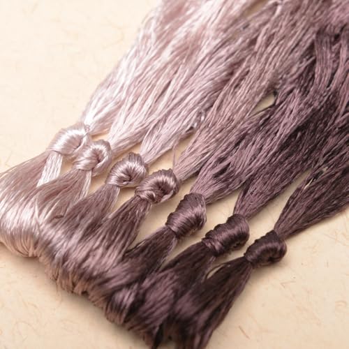 100% Nature Mulberry Handmade Embroidery Silk Thread Woven Jewelry Accessory Artificial Flowers Cross Stitch Floss DIY Sewing Kits 7 Gradient Colors 110m Each (23) - color: 23