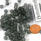 100 Matte Frosted Translucent 6mm x 5mm Round Loose Glass Jewelry Spacer Beads with 1.2mm Hole in Many Colors (Gray) - color: Gray