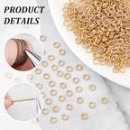 NBEADS About 500pcs 4mm Gold Jump Rings, Open Jump Rings 304 Stainless Steel Split Rings Real 18K Gold Plated Connector Rings for Jewelry Making Necklaces Bracelet Earrings Keychain
