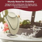 Novel Box Beige Linen Stand Jewelry Necklace Display 5.5x3x7.5 Inches - Freestanding Travel Necklace Holder Stand - Necklace Mannequin Organizer Stands - Necklace Displays Small - color: Beige Linen, size: Small