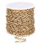 33FT Gold Paperclip Chain Jewelry 3MM 18K Gold PVD Plated Stainless Steel Paperclip Link Chain Roll Bulk for Jewelry Making - color: 3mm gold