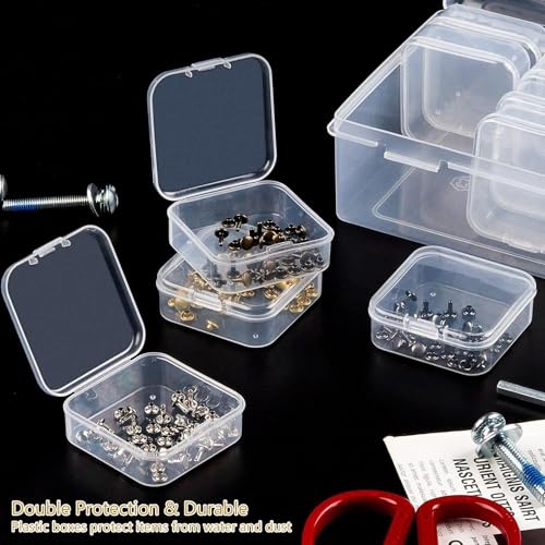 31-Slot Clear Plastic Bead Organizer Box with Hinged Lids - Portable Craft Storage Container for Jewelry Making, DIY Crafts, Nail Art & Small Parts