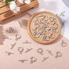 Craftdady 20 Sets Antique Silver Heart Toggle Clasps Tibetan T Bar Closure End Clasps for Bracelet Necklace Making - color: Antique Silver, 18.5x14mm
