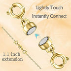 Double Magnetic Necklace Clasps and Closures 14K Gold and Silver Bracelet Extender Jewelry Clasps Converters for DIY Jewelry Making - color: 8Pcs | 4Gold & 4Silver