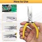 BOOSDEN 5" Needle Nose Pliers-10 Pack, Jewelry Pliers Set with Side Cutter, Mini Fine Tip Precision Pliers for Jewelry Making, Electronics, Craft, Beading - Bulk Classroom Set for Teachers & Hobbyists - size: 5''-10 pack