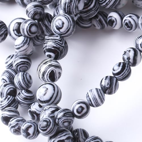 Black Peacock Turquoise Stone Beads for Jewelry Making DIY Bracelet Necklace Gemstone Round Crystal 1 Strand 15.5inch 4MM - color: Black Peacock Turquoise, size: 4MM
