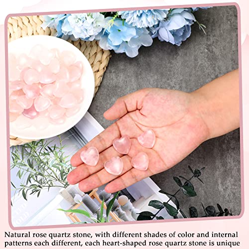 Gerrii 50 Pcs Heart Healing Stone Bulk Quartz Heart Inspirational Stones Gift for Women Love Pocket Polished Natural Energy Balancing Meditation 0.8 Inch(Rose Pink) - color: Rose Pink