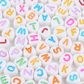 Song Xi 1200pcs White Heart Acrylic Alphabet Beads - Colorful Letter Beads 4x7mm for Bracelets and Jewelry Making - color: 1200pcs white heart colorful