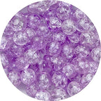 100pcs Crackle Glass Beads 8mm Round Crystal Glass Spacer Crafts Beads for Jewelry Making Necklace Bracelet Earrings DIY Crafts (Purple) - color: Purple, size: 8mm