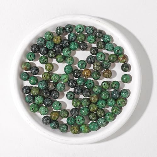 Raicegs 100pcs 8mm African Turquoise Beads Natural Gemstone Beads Round Loose Beads for Jewelry Making DIY Bracelets Necklace - color: African Turquoise, size: 8mm Round