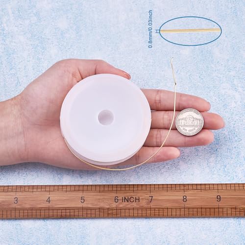 1 Roll 9.84 Feet(3m) 20 Gauge Round Copper Jewelry Bendable Wire Long-Lasting Plated Jewelry Wire Soft Artistic Wires Copper Metal Beading for Jewelry Making Crafts,KC Gold - color: 20 Gauge,KC Gold