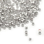 Honbay 2000pcs 2mm Round Crimp Beads Spacer Stoppers Beads for DIY Jewelry Making (Silver)