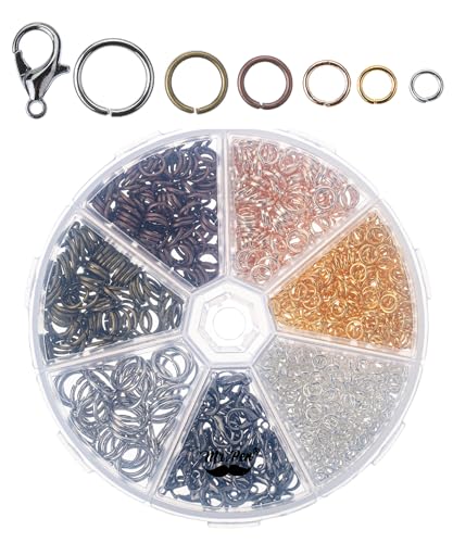 Mr. Pen- Open Jump Rings Set, 1014 pcs, Assorted Colors Metal Jump Rings with Lobster Clasps, 6 Assorted Sizes (4–10 mm), Jewelry Making Findings for DIY Crafts, Bracelets, Necklaces & Keychains - color: Assorted Colors