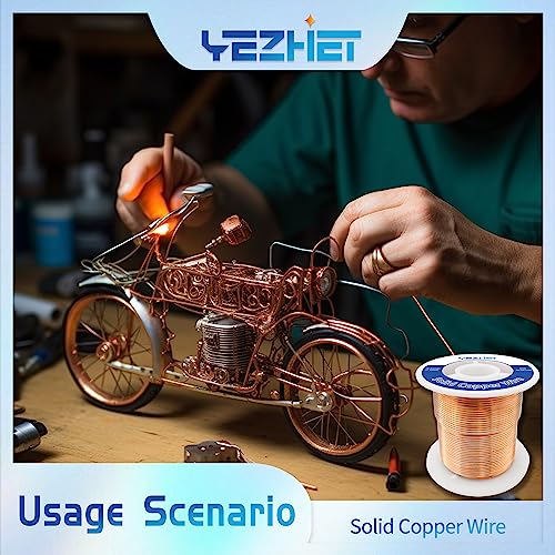 24 Gauge Solid Soft Copper Wire (850Ft, 16OZ) for Electroculture Gardening Plants, Bare Pure Copper Wire Jewelry Making Craft - size: 24GA