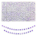 Looconi 1400pcs Purple Letter Beads 7x4mm and Heart Star Alphabet Beads for Jewelry Making - color: Purple