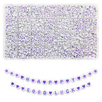 Looconi 1400pcs Purple Letter Beads 7x4mm and Heart Star Alphabet Beads for Jewelry Making - color: Purple