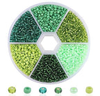 1 Box 3900pcs Mixed Color 2mm Glass Seed Beads-Small Round Spacer Loose Czech Beads for Jewelry Making Embroidery Accessories, (Green) - color: Green