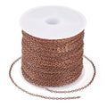 Beadthoven 32.8Ft Brass Flat Cable Chain for Jewelry Making - 1.5mm Red Copper Flat Cross DIY Necklace & Bracelet Jewelry Finding & Extender Chains Bulk - color: Red Copper, size: 1.5mm