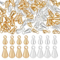 Beebeecraft 1 Box 80Pcs Teardrop Charms Dangle End Beads Extender Chain Drop Water Charms for Jewelry Making Findings - color: Gold and Silver, size: 6x3mm/8x4mm