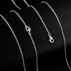Wholesale 12 PCS Silver Plated Solid Brass Fine Flat Cable Chains Bulk for Jewelry Making 18-30 inches (24 Inch(2MM)) - color: Silver, size: 24 inch-0.079 inch