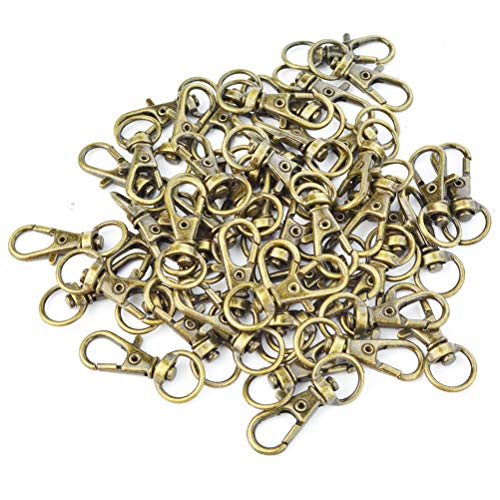 Swivel Clasps Lanyard Snap Hook,cnomg Metal Swivel Lanyard Snap Hook Lobster Claw Clasp (Bronze) - color: Bronze, size: 1.2 inches