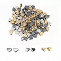 120 Pcs Heart Shape Spacer Beads Small Hole Spacer Beads Metal Loose Beads for Making Bracelet Necklace Earring Accessories DIY Handmade Craft (Gold/Silver/Gun Black) - color: Gold/Silver/Gun black