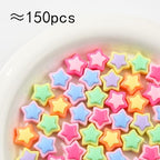 150pcs Acrylic Beads Colorful Rainbow Star Beads for Jewelry Making Handmade DIY Bracelet, Charms Keychain Craft Supplies - color: rainbow star