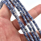 160pcs 4x2mm Natural Blue White Sodalite Disk Rondelle Spacer Stone Semi Precious Gemstone Loose Beads for Jewelry Making 15 Inch - color: Blue White Sodalite