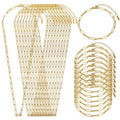 SMYHTGLIF 20 Pack Paperclip Chain Bulk Necklace Bracelet for Jewelry Making 4mm Gold Plated Stainless Steel Necklace Bracelet for Women - color: Gold