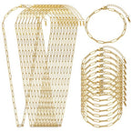 SMYHTGLIF 20 Pack Paperclip Chain Bulk Necklace Bracelet for Jewelry Making 4mm Gold Plated Stainless Steel Necklace Bracelet for Women - color: Gold