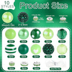 35 Pcs Chunky Bubblegum Beads 20mm Focal Pen Large Rhinestone Pearl Bead with Rhinestone Large Hole European Spacer Bead for DIY Beadable Pen School Jewelry Making Keychain Craft Making(Green) - color: Green