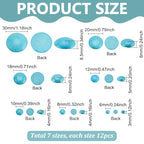PH PandaHall 7 Sizes Synthetic Turquoise Cabochons, 84pcs Flat Round Gemstone Tiles Blue Turquoise Cabochons Beads for Bracelet Necklace Earring Cameo Carfts Jewelry Making, 6/8/10/12/18/20/30mm - size: 6/8/10/12/18/20/30mm