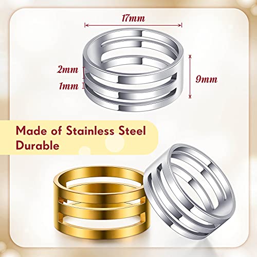 Hicarer 2 Pieces Jump Ring Opening Tools Opening Stainless Steel Jump Split Ring Opener Circle Tool for Jewelry Makers Craft Projects Supplies(Gold, Silver) - color: Gold, Silver