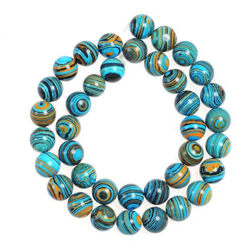 Natural Stone Beads 6mm Blue Malachite Gemstone Round Loose Beads Crystal Energy Stone Healing Power for Jewelry Making DIY,1 Strand 15" - color: Blue Malachite, size: 6MM